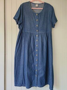 Denim Cottage Core Dress~PXL